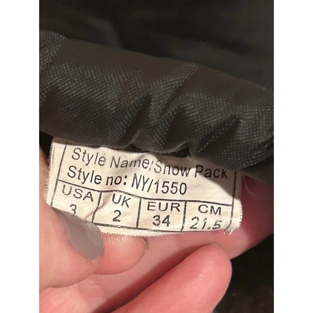 Sorel‎ Snow Pack Kids Black Winter Snow Boots Size 3 Insulated Waterproof Sled